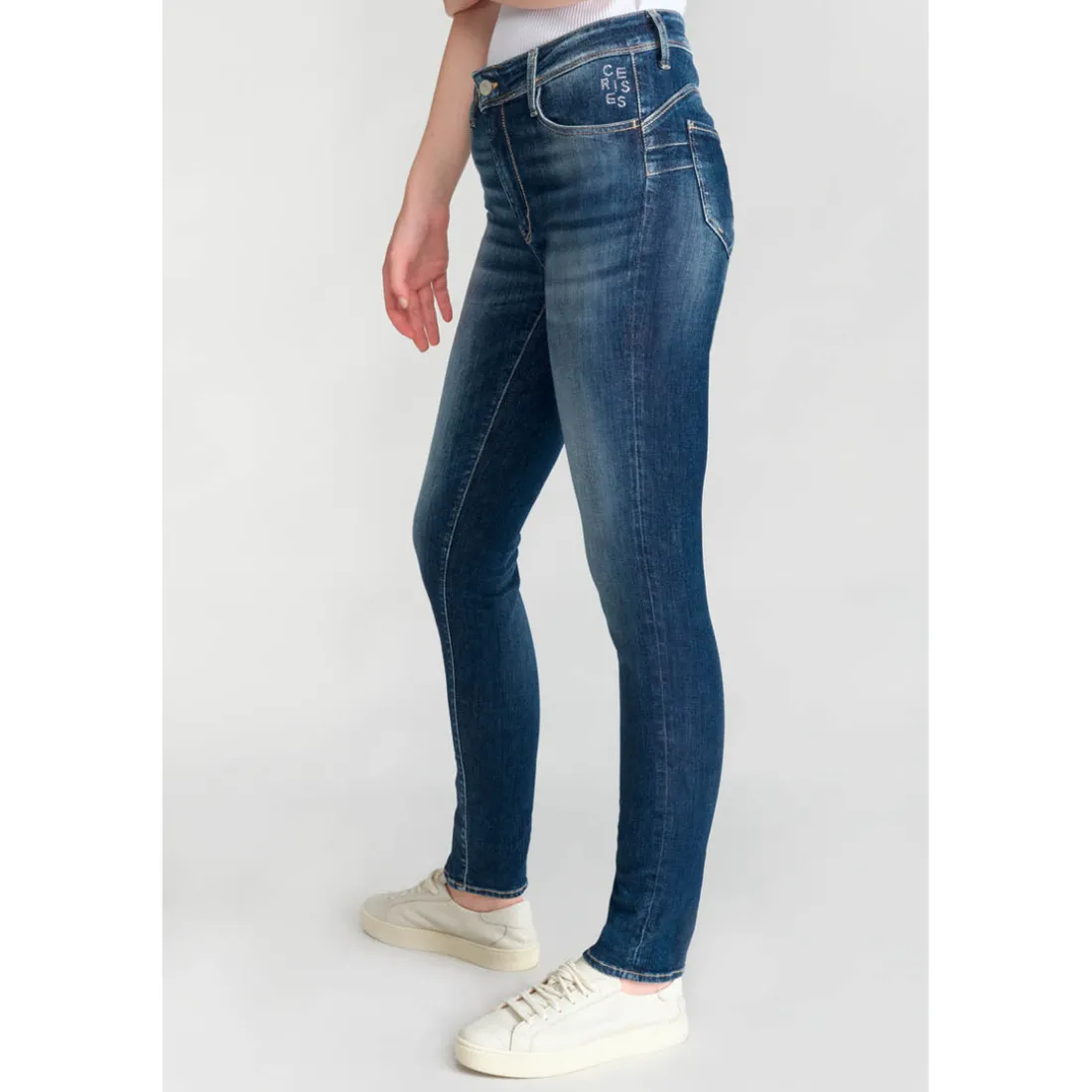 Jeans push-up slim taille haute PULP, longueur 34 bleu Nea