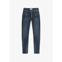 Jeans push-up slim taille haute PULP, longueur 34 bleu en coton Lola