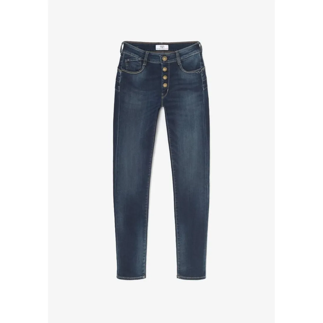Jeans push-up slim taille haute PULP, longueur 34 bleu en coton Lola