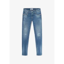 Jeans push-up slim Thais PULP, 7/8ème bleu en coton