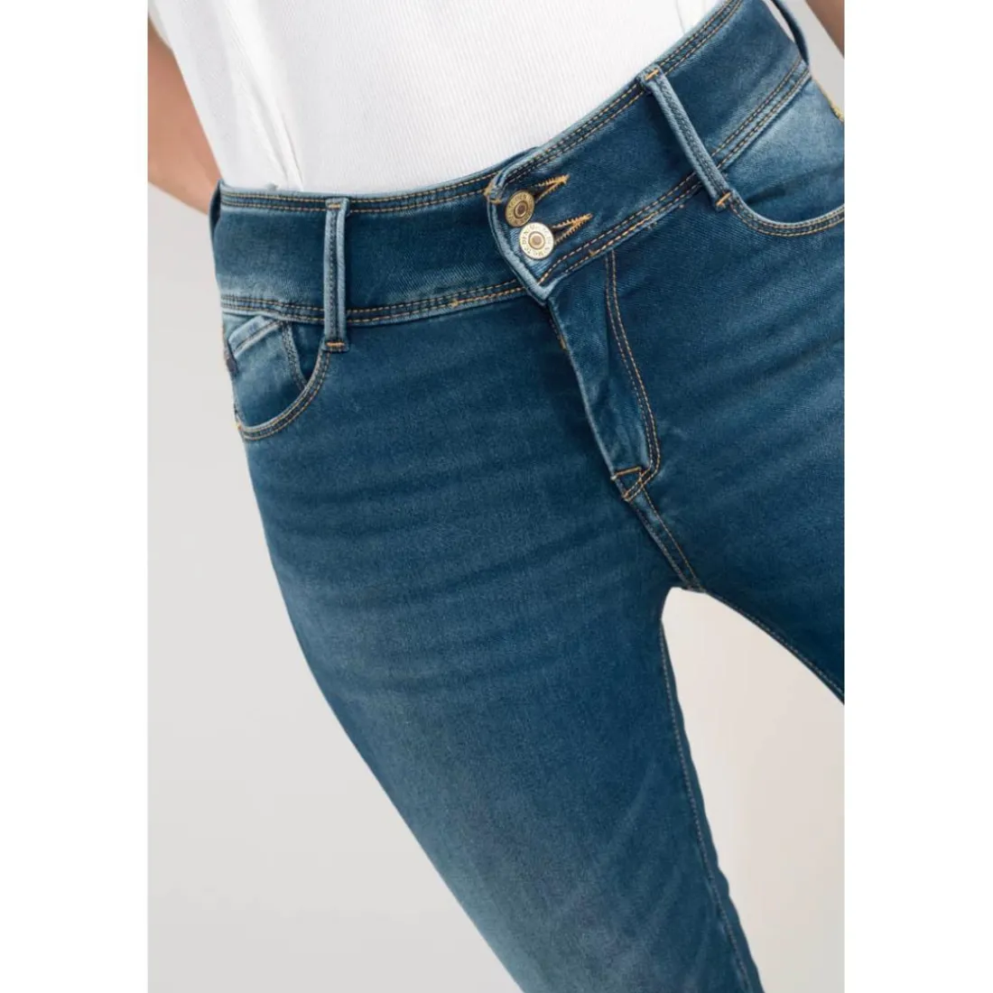 Jeans push-up slim ULTRA PULP, 7/8ème bleu Lise en coton