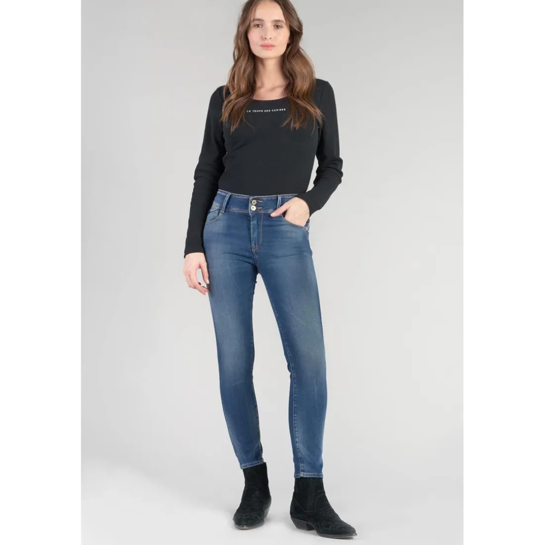 Jeans push-up slim ULTRA PULP, 7/8ème bleu en coton Yas