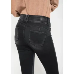 Jeans push-up slim ULTRA PULP, 7/8ème noir en coton