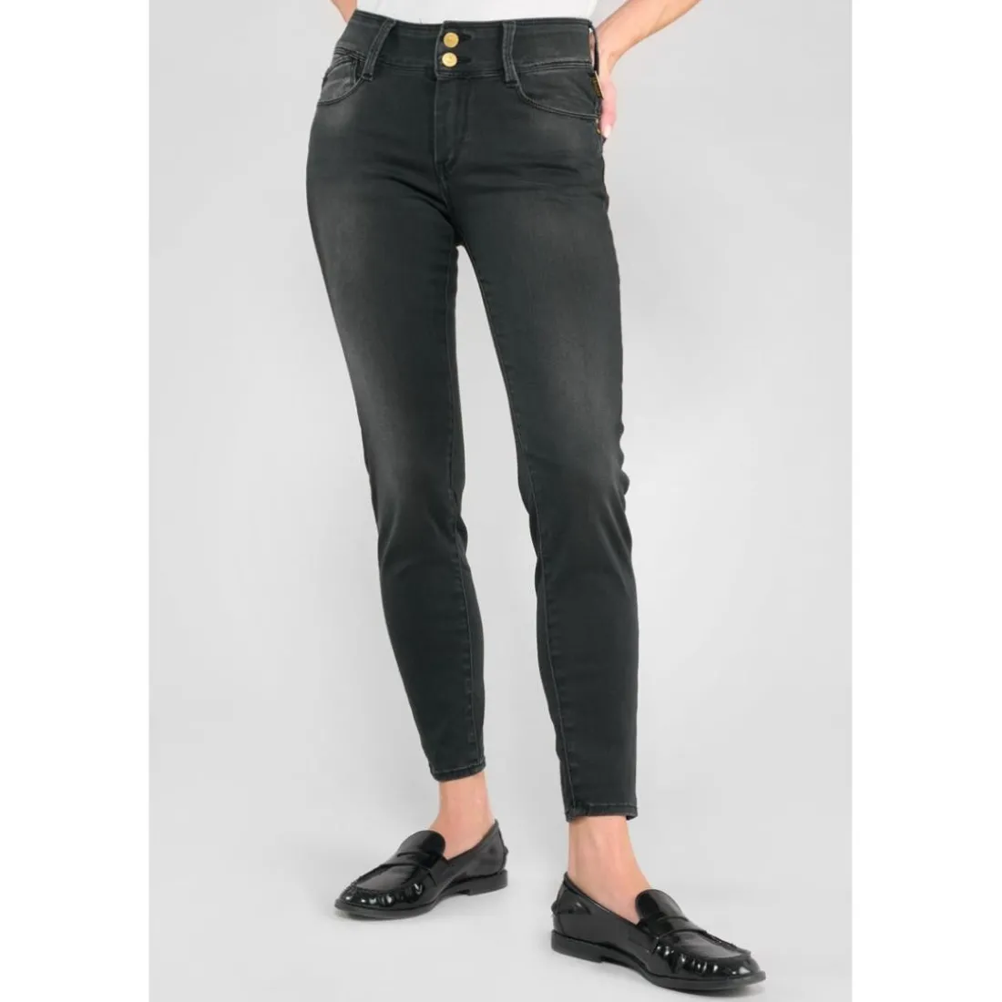Jeans push-up slim ULTRA PULP, 7/8ème noir Ruby en coton