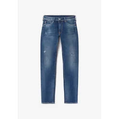 Jeans regular, droit 700/17, longueur 34 bleu en coton