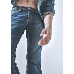 Jeans regular, droit 800/12, longueur 34 bleu en coton Oscar