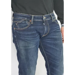 Jeans regular, droit 800/12, longueur 34 bleu en coton Oscar