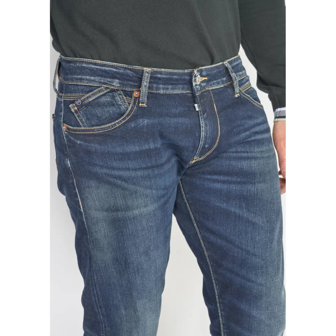 Jeans regular, droit 800/12, longueur 34 bleu en coton Oscar