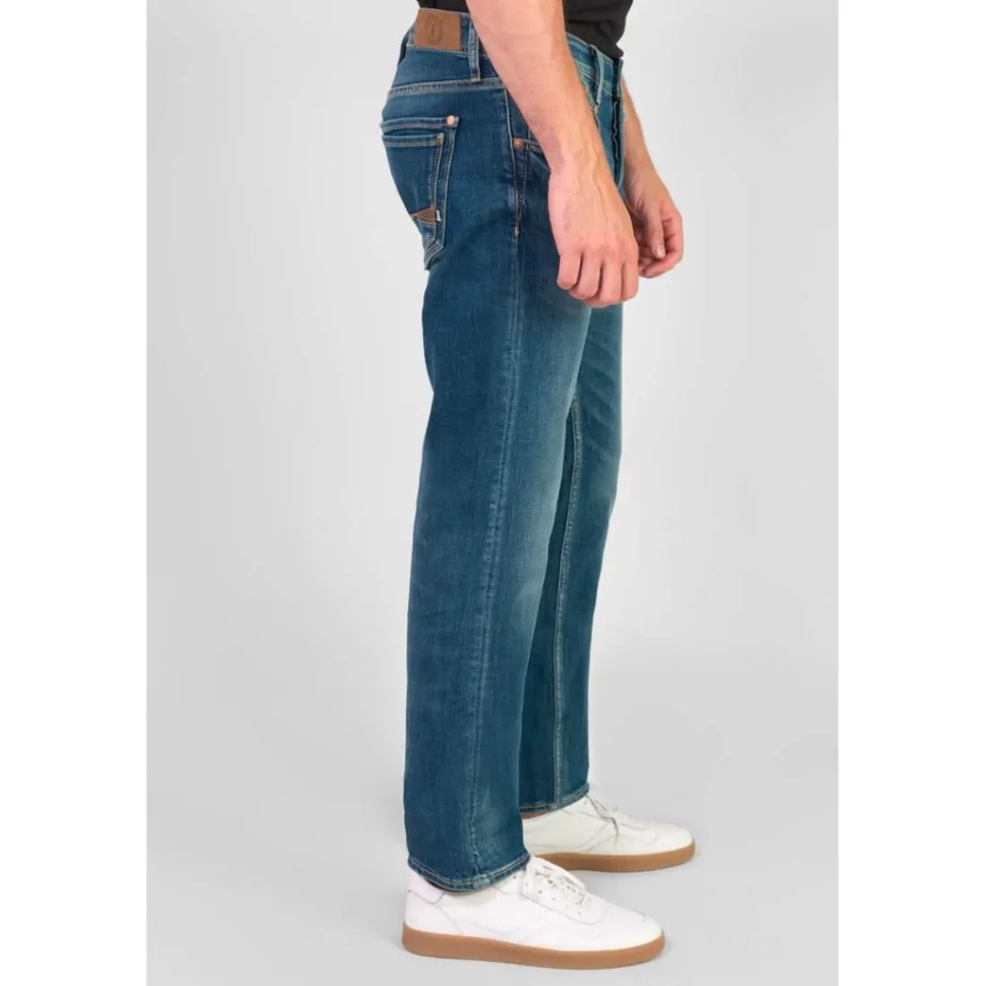 Jeans regular, droit 800/12, longueur 34 bleu Lars en coton