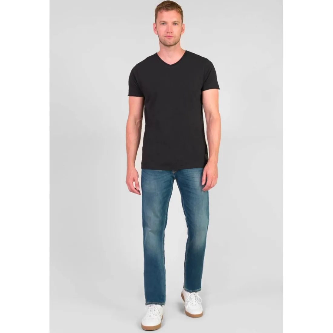 Jeans regular, droit 800/12, longueur 34 bleu Lars en coton
