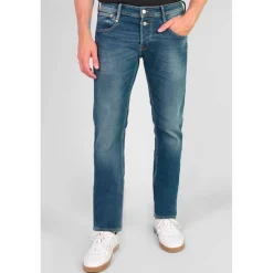 Jeans regular, droit 800/12, longueur 34 bleu Lars en coton