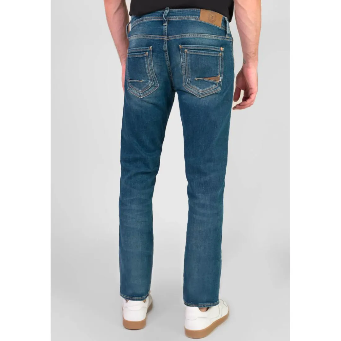 Jeans regular, droit 800/12, longueur 34 bleu Lars en coton