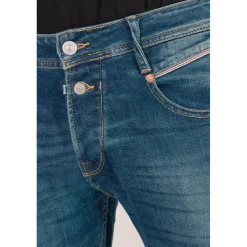 Jeans regular, droit 800/12, longueur 34 bleu Lars en coton