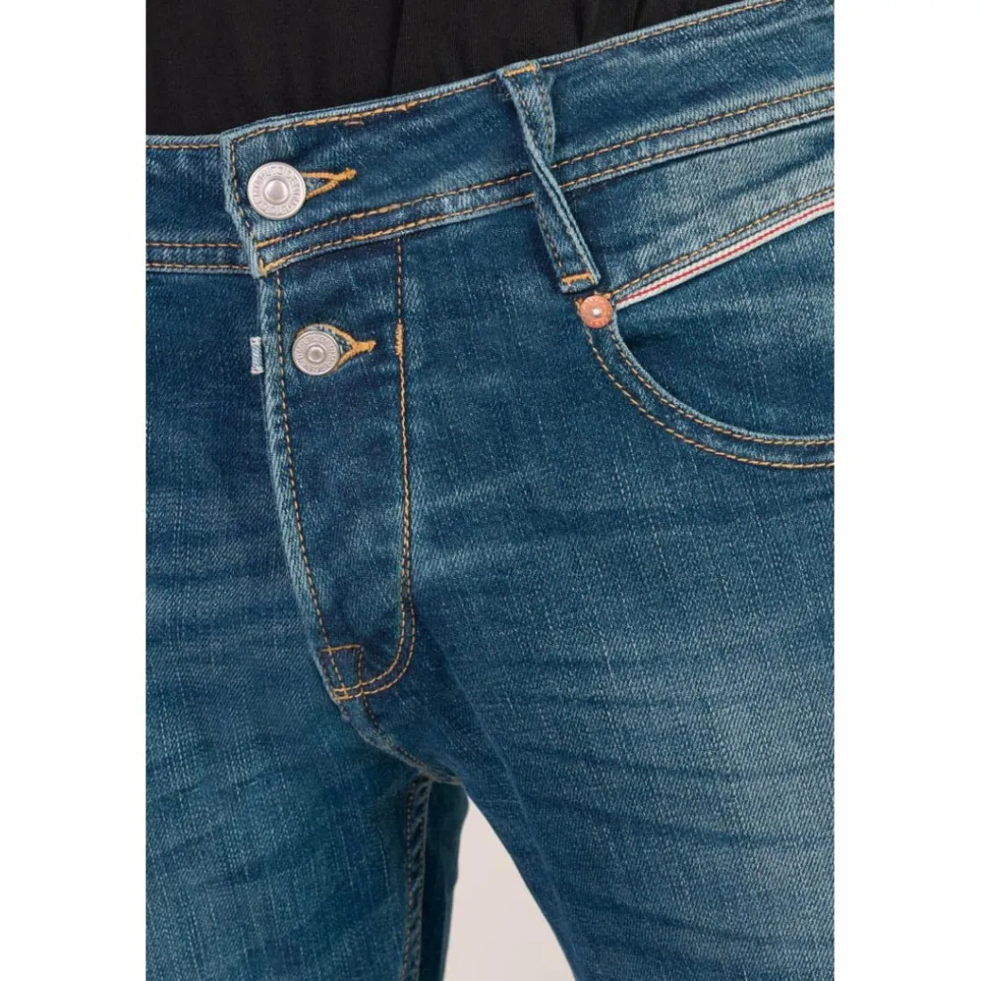 Jeans regular, droit 800/12, longueur 34 bleu Lars en coton