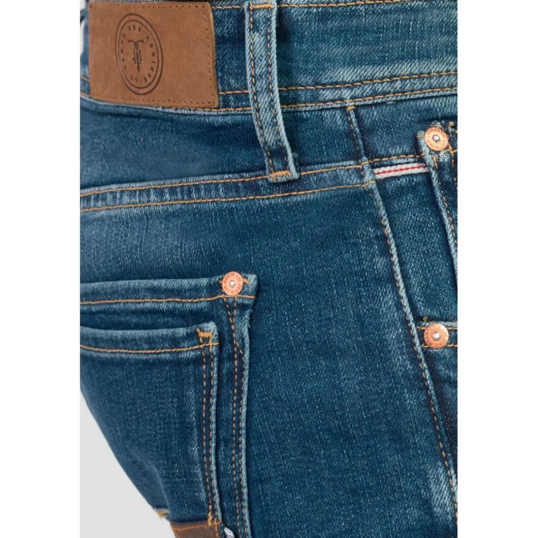 Jeans regular, droit 800/12, longueur 34 bleu Lars en coton