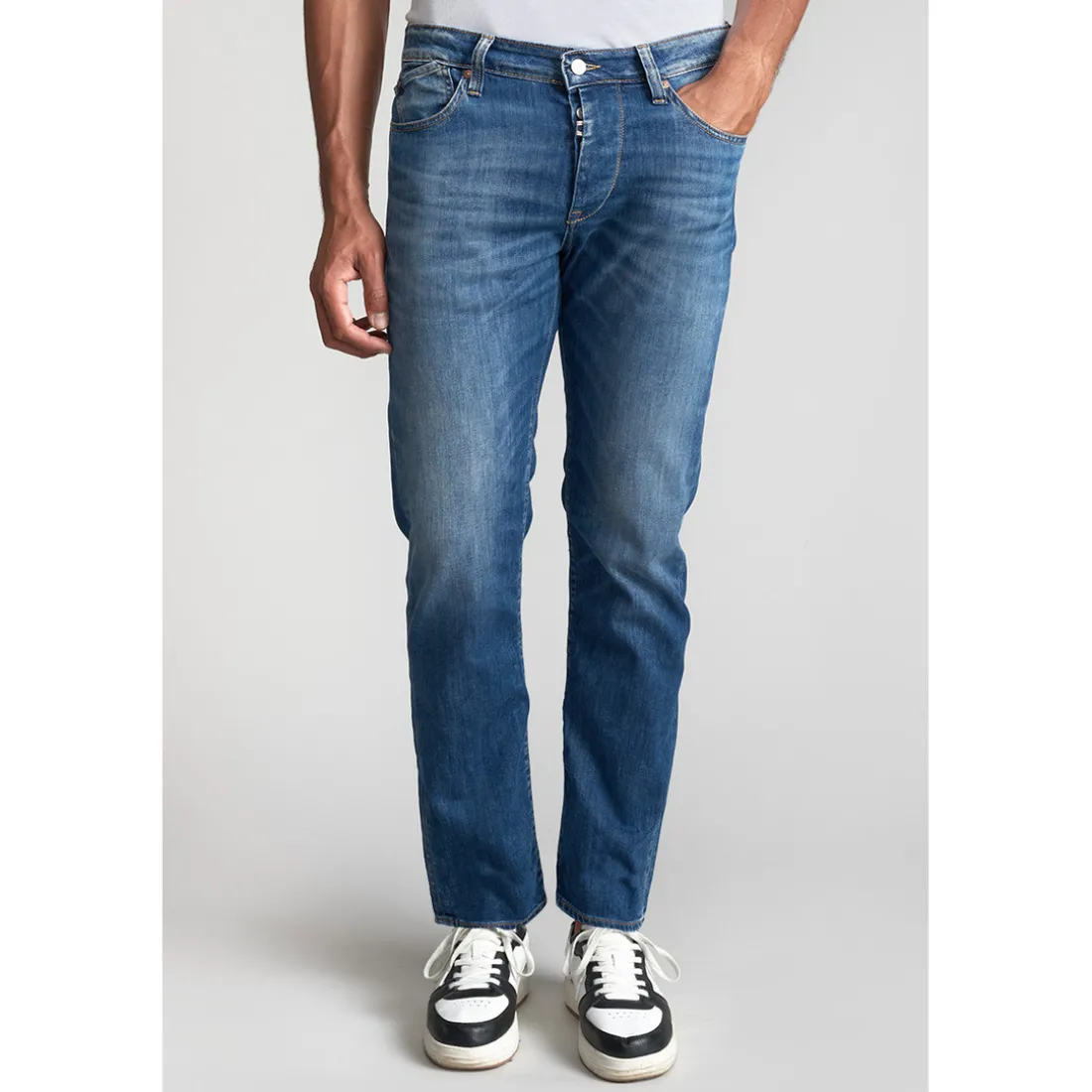 Jeans regular, droit 700/22, longueur 34 bleu en coton Zane