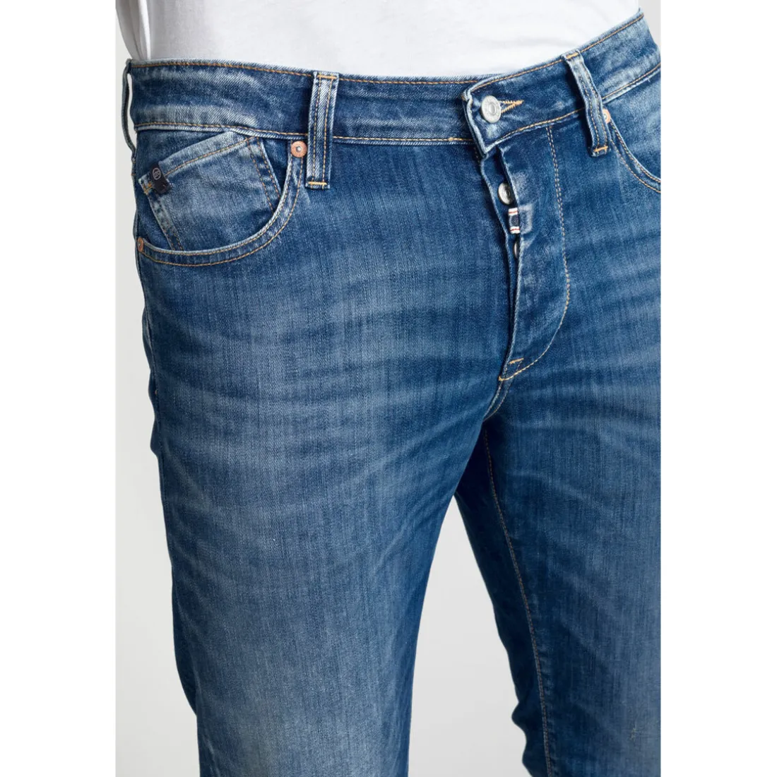 Jeans regular, droit 700/22, longueur 34 bleu en coton Zane