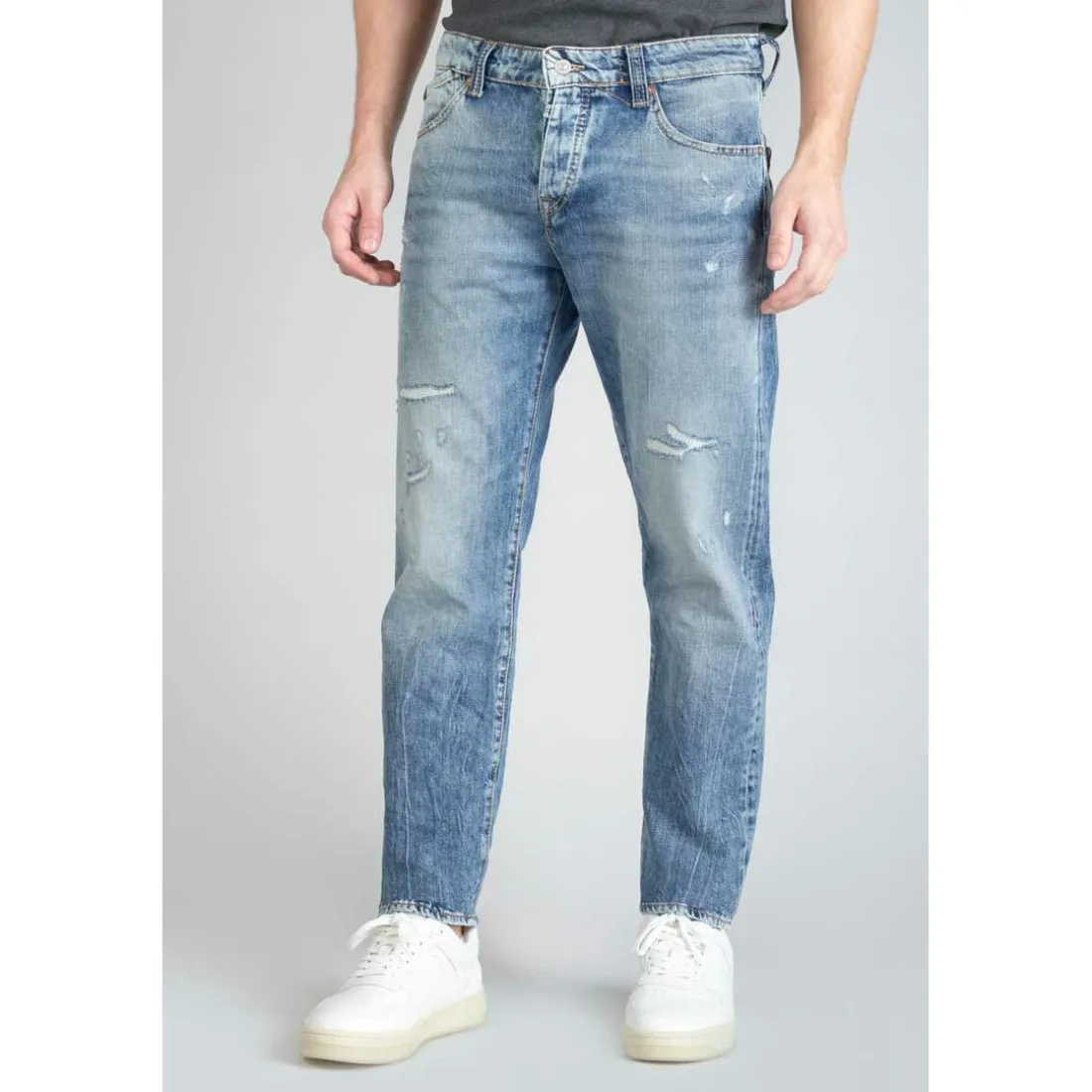 Jeans regular, droit 700/20, longueur 34 bleu en coton