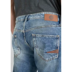 Jeans regular, droit 700/20, longueur 34 bleu en coton