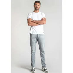 Jeans regular, droit 700/22, longueur 34 gris en coton