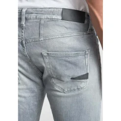 Jeans regular, droit 700/22, longueur 34 gris en coton
