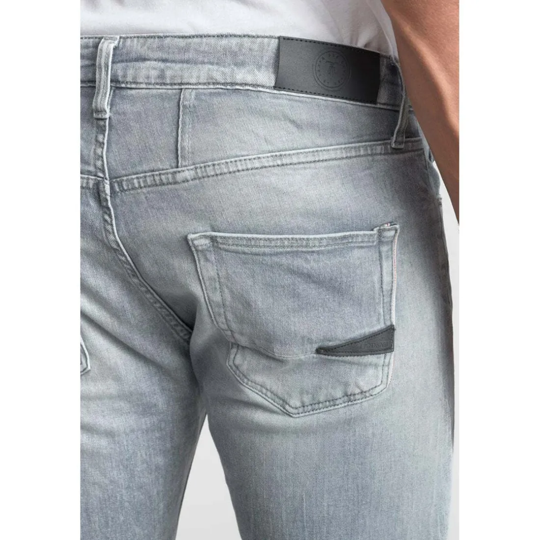 Jeans regular, droit 700/22, longueur 34 gris en coton