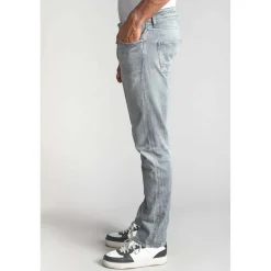 Jeans regular, droit 700/22, longueur 34 gris en coton