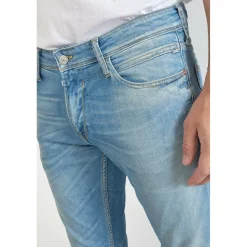Jeans regular, droit 800/12, longueur 34 bleu en coton Beau