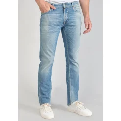 Jeans regular, droit 800/12, longueur 34 bleu en coton Beau