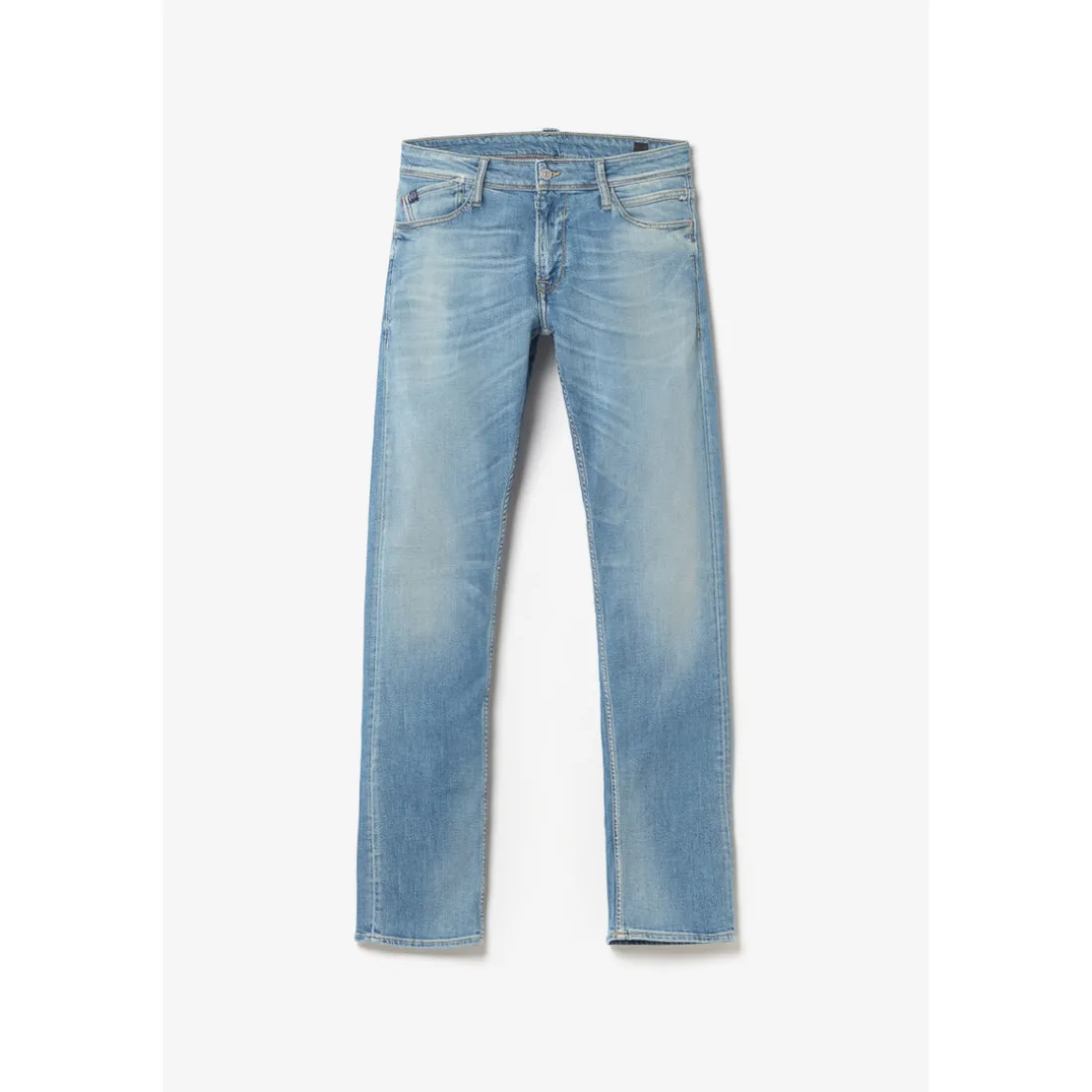 Jeans regular, droit 800/12, longueur 34 bleu en coton Beau
