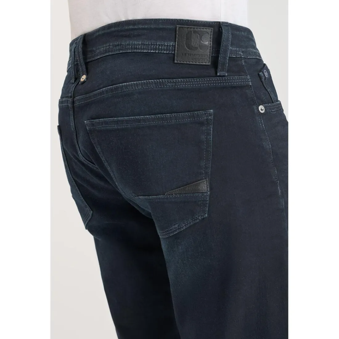 Jeans regular, droit 800/12, longueur 34 bleu en coton Xan