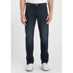 Jeans regular, droit 800/12, longueur 34 bleu en coton Xan