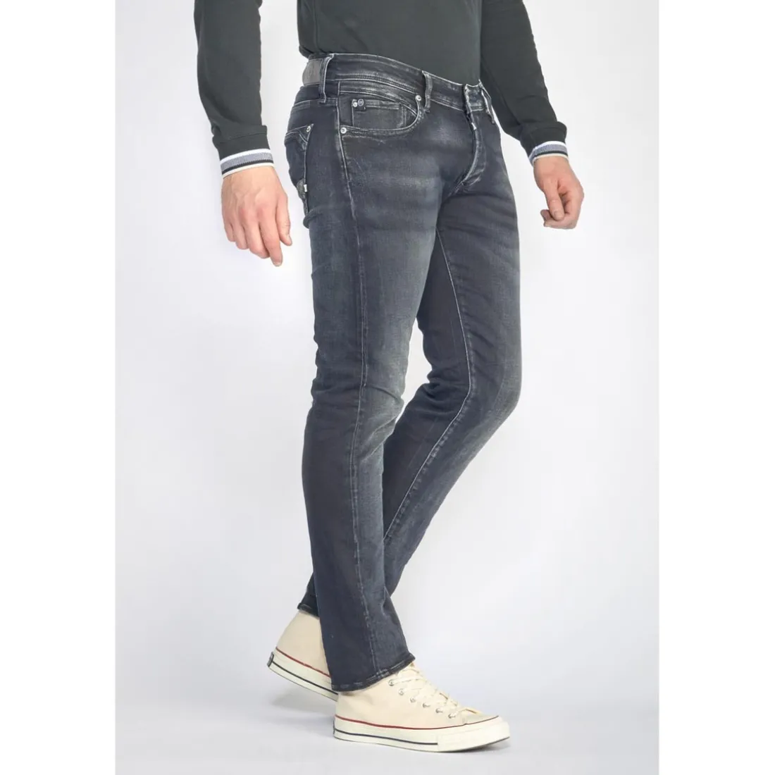 Jeans regular, droit 800/12, longueur 33 bleu en coton Earl