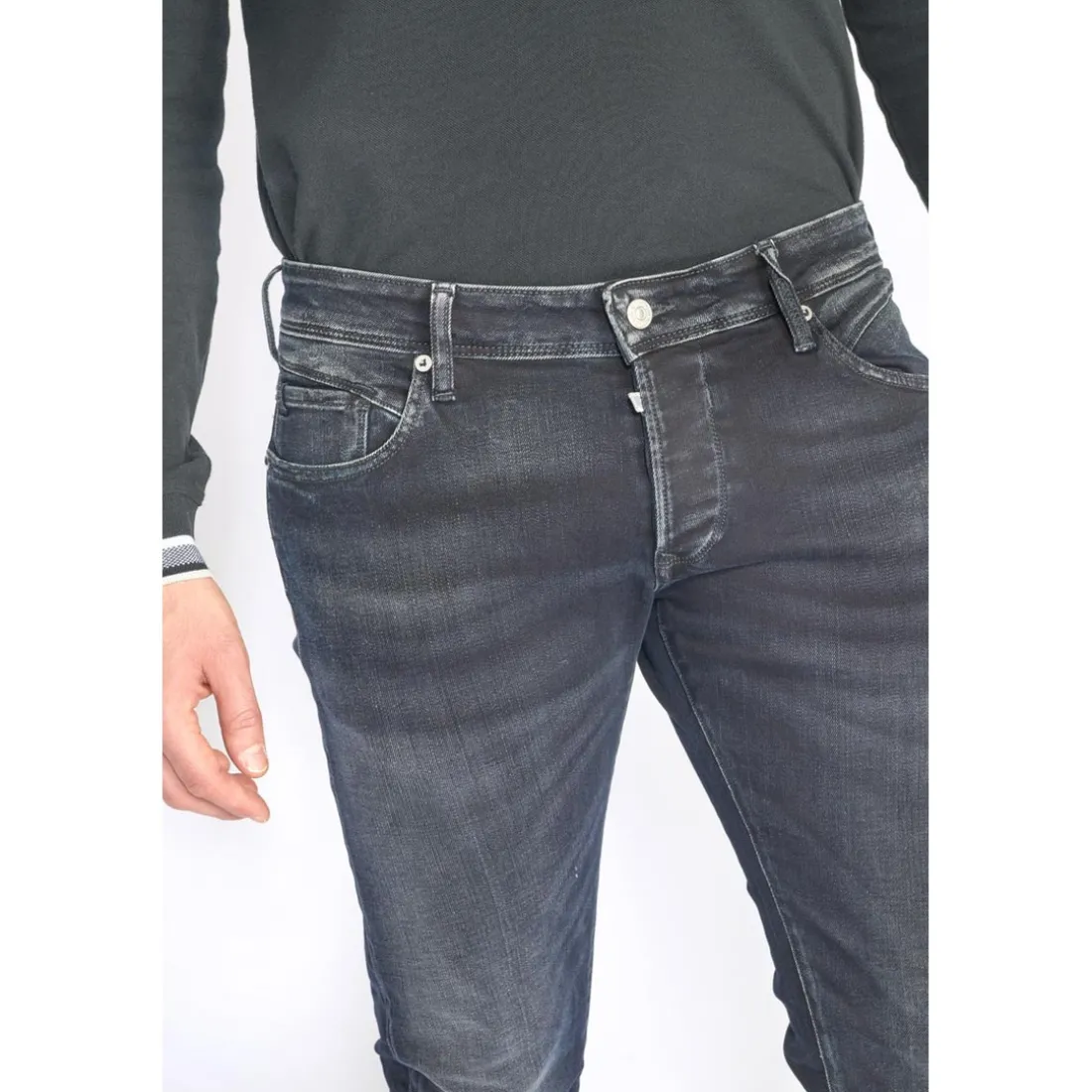 Jeans regular, droit 800/12, longueur 33 bleu en coton Earl