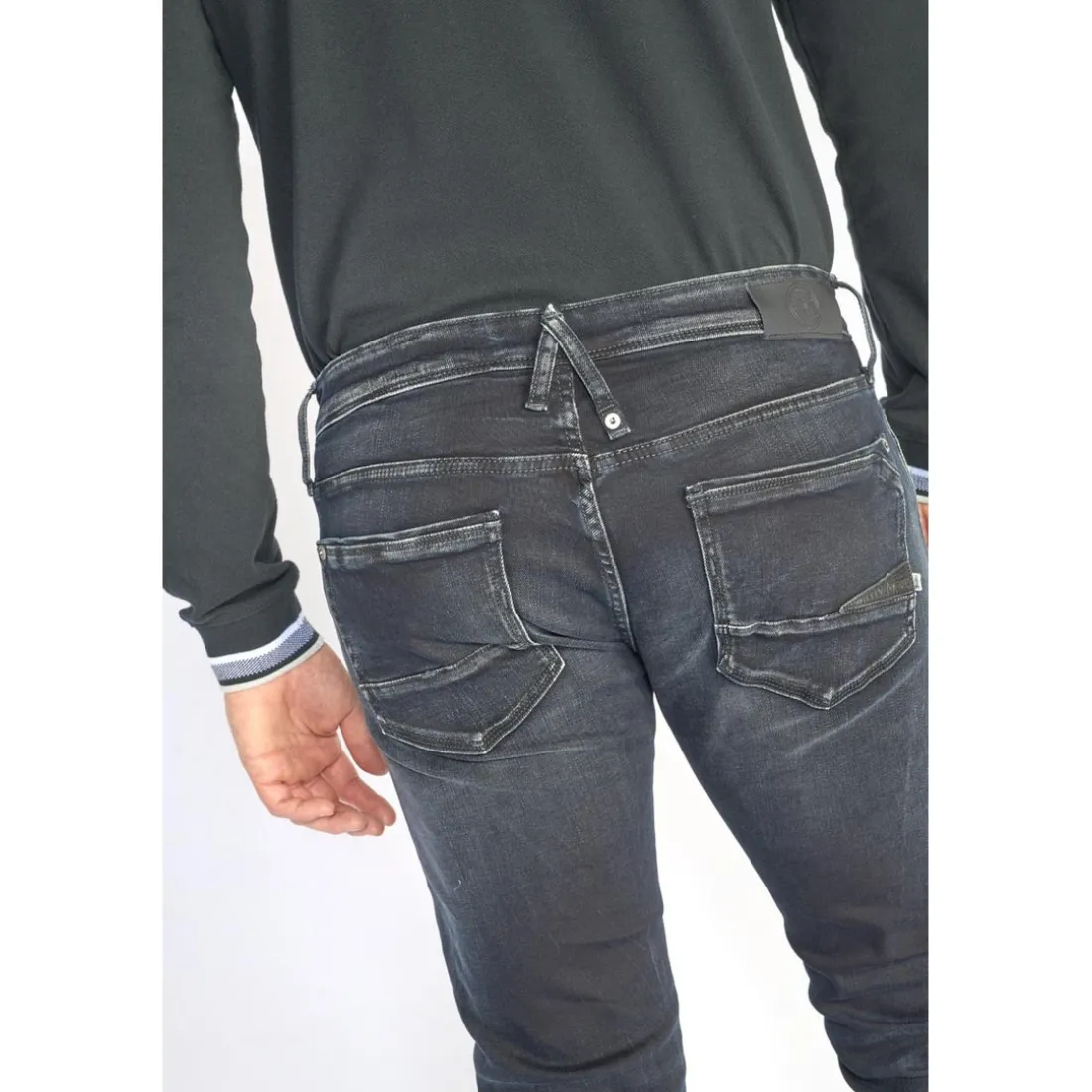 Jeans regular, droit 800/12, longueur 33 bleu en coton Earl