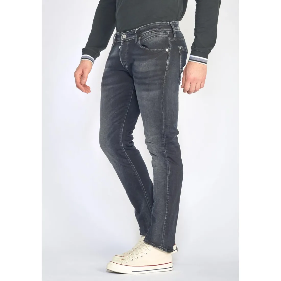 Jeans regular, droit 800/12, longueur 33 bleu en coton Earl