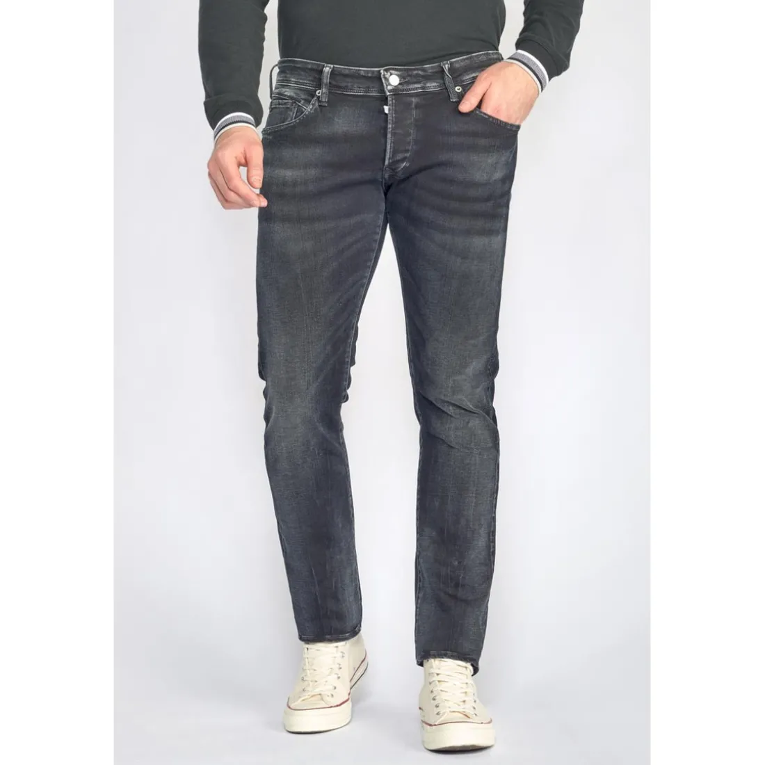 Jeans regular, droit 800/12, longueur 33 bleu en coton Earl