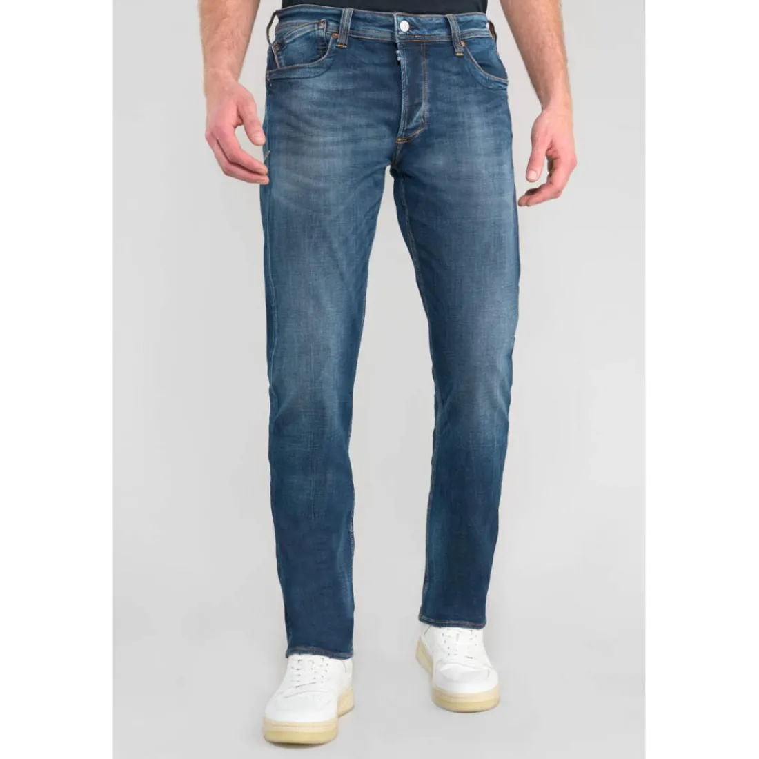 Jeans regular, droit 800/60 loose, longueur 34 bleu Joey en coton