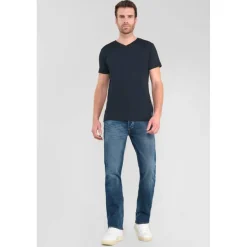 Jeans regular, droit 800/60 loose, longueur 34 bleu Joey en coton