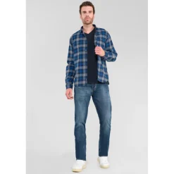 Jeans regular, droit 800/60 loose, longueur 34 bleu Joey en coton