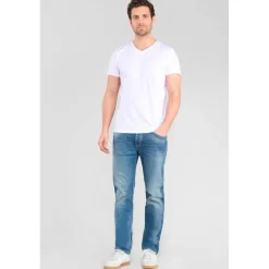 Jeans regular, droit 800/60 loose, longueur 34 bleu en coton Alex