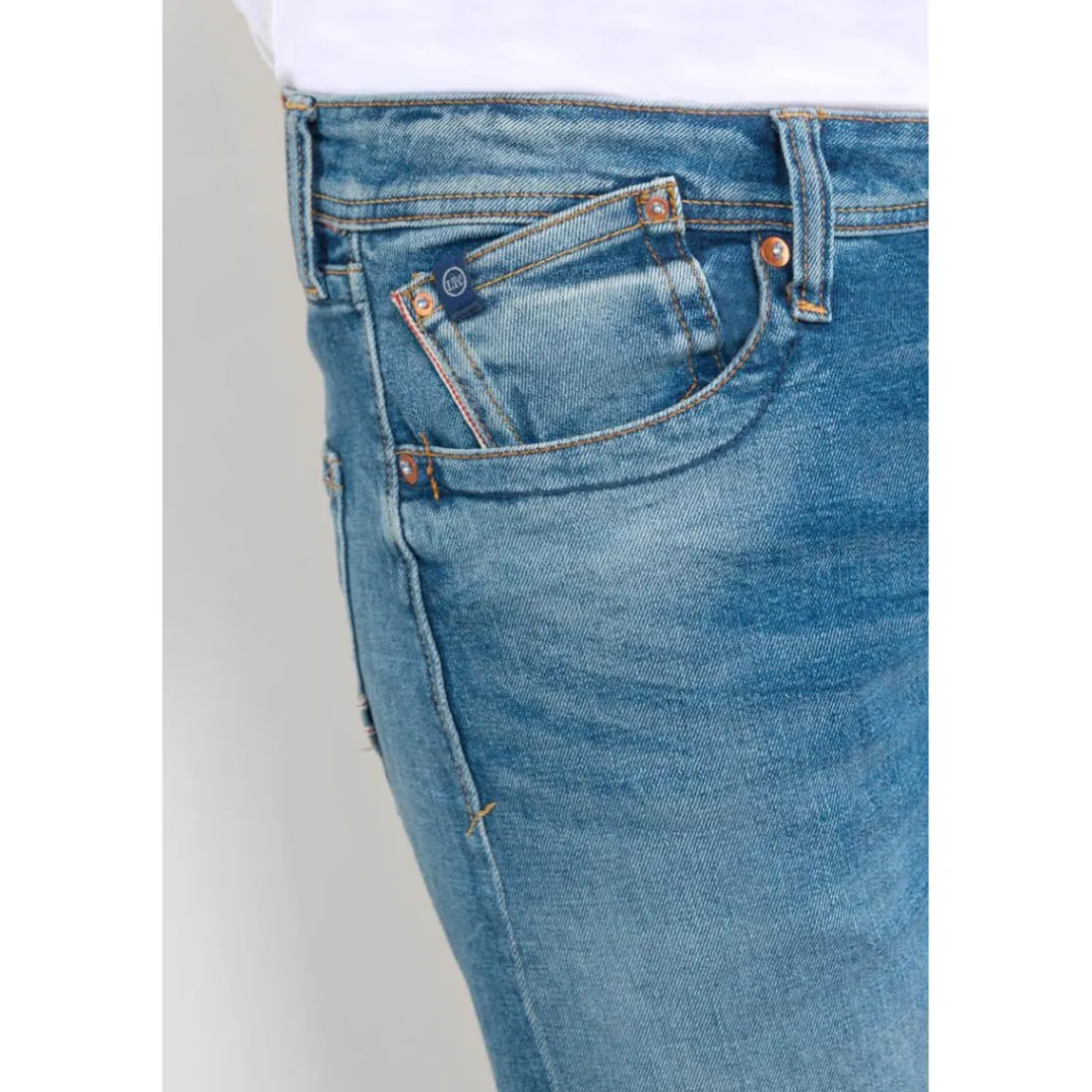Jeans regular, droit 800/60 loose, longueur 34 bleu en coton Alex