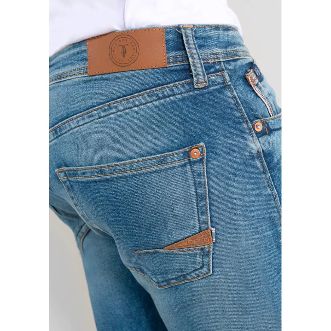 Jeans regular, droit 800/60 loose, longueur 34 bleu en coton Alex