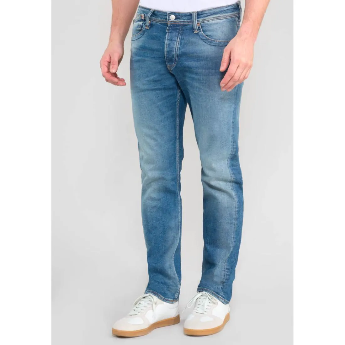Jeans regular, droit 800/60 loose, longueur 34 bleu en coton Alex