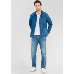 Jeans regular, droit 800/60 loose, longueur 34 bleu en coton Alex