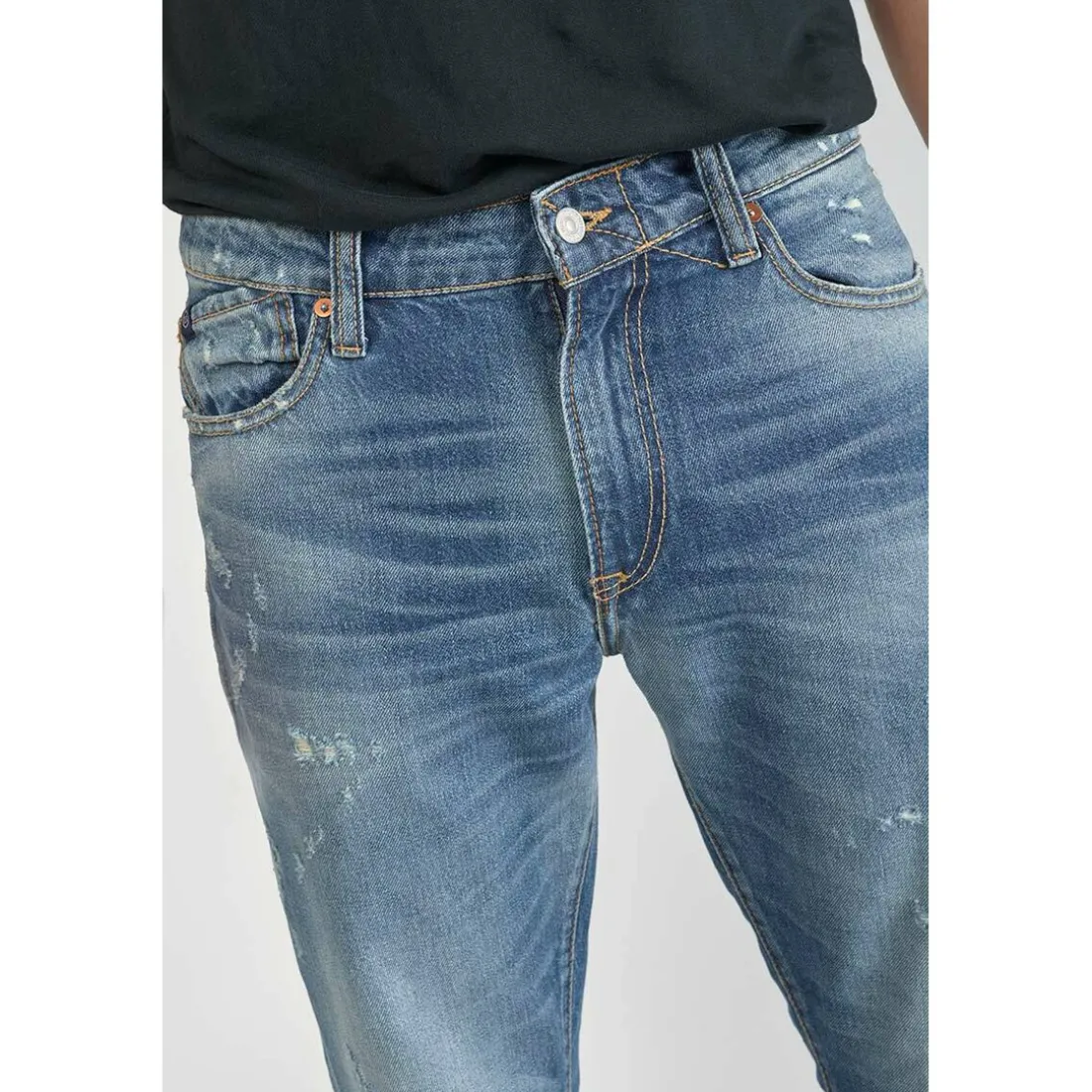 Jeans regular, droit 700/20 regular, longueur 34 bleu en coton Milo