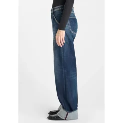 Jeans regular, droit 400/28 regular loose taille haute, longueur 34 bleu en coton Maud