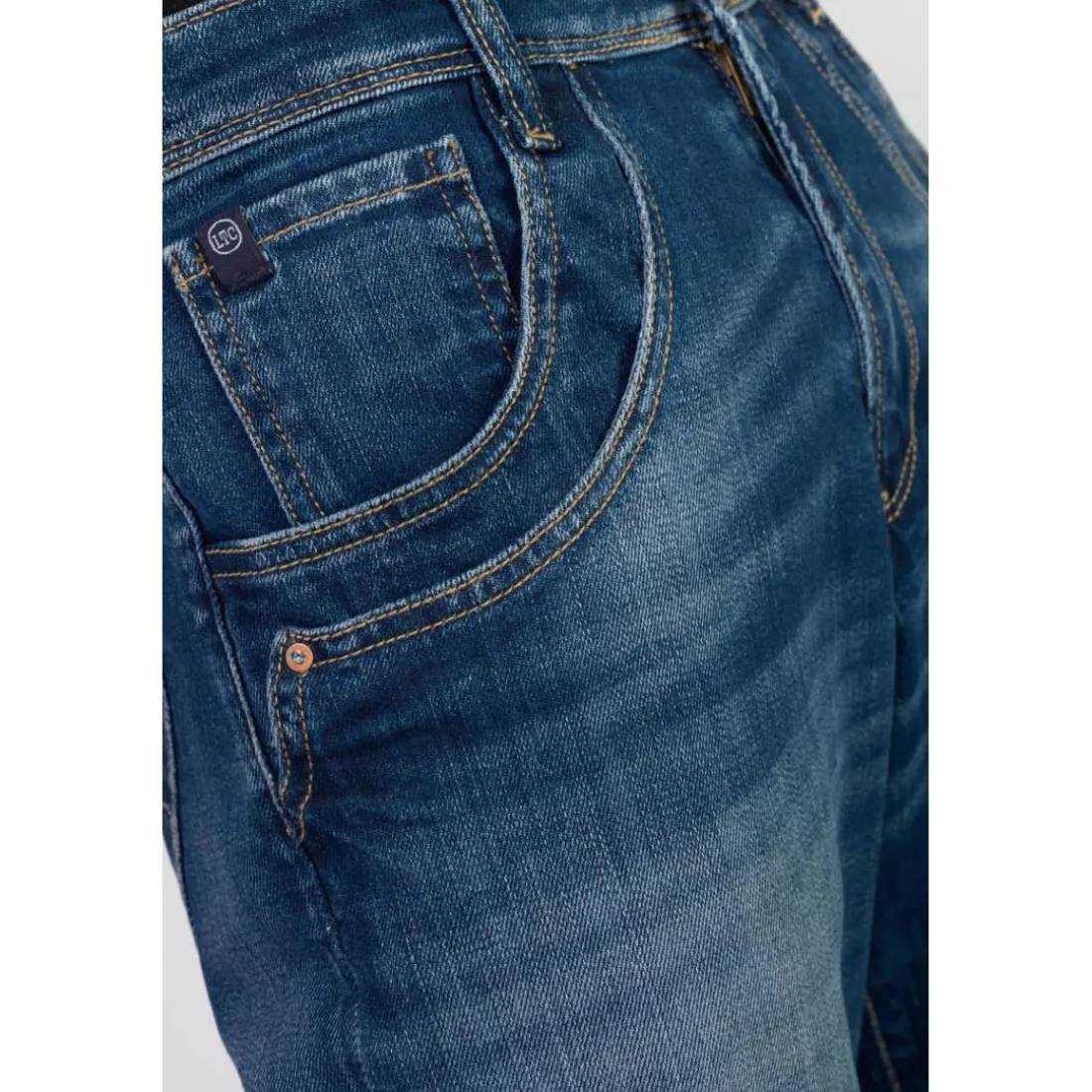 Jeans regular, droit 400/28 regular loose taille haute, longueur 34 bleu Louise