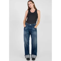 Jeans regular, droit 400/28 regular loose taille haute, longueur 34 bleu Louise