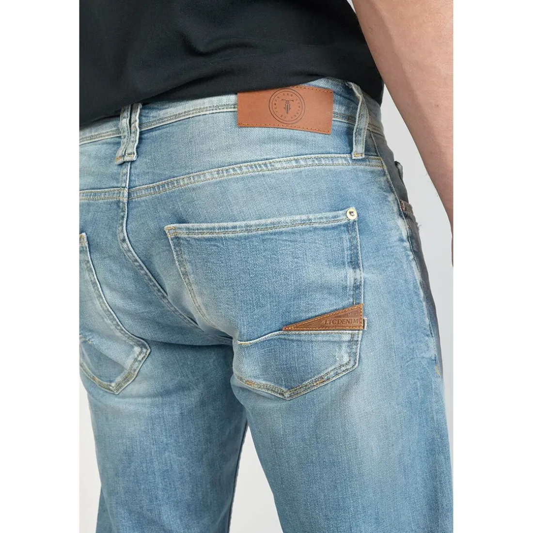 Jeans regular, droit 700/17 relax, longueur 34 bleu en coton Kai